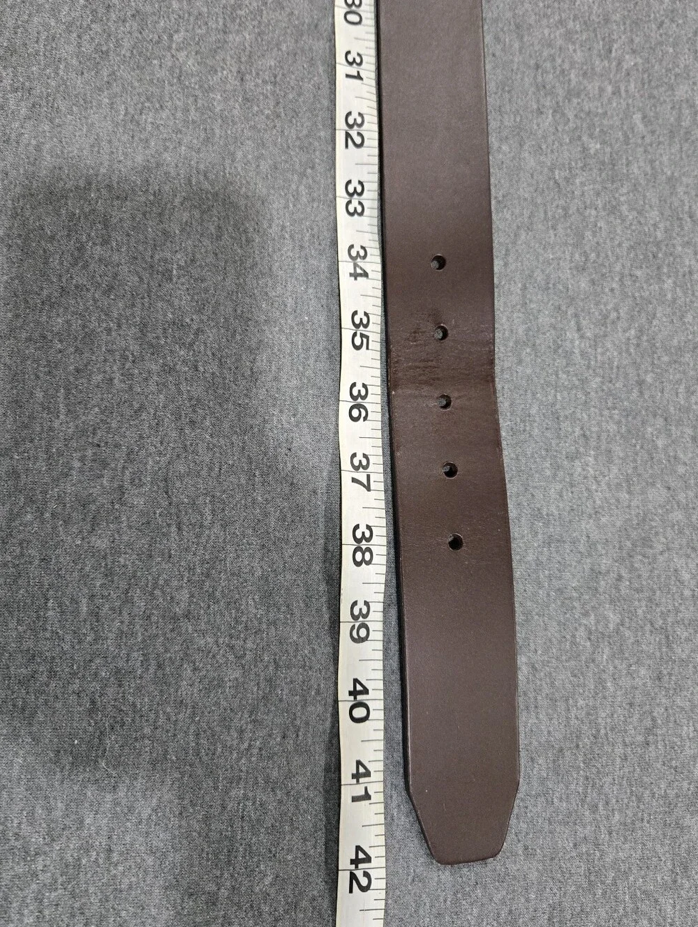 Fossil Mens Size 34 Brown Genuine Leather Casual Belt Black Square Buckle Basic